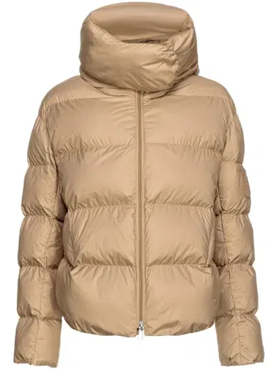 Pinko Padded Hooded Jacket In Beige-terra Di Toscana