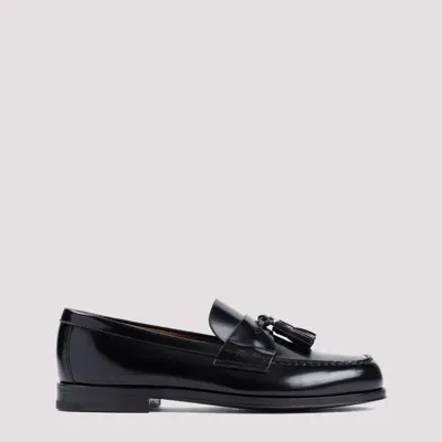 Prada Black Brushed Calf Leather Loafers