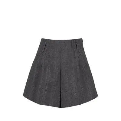 Prada Pleated Knit Shorts In Grey