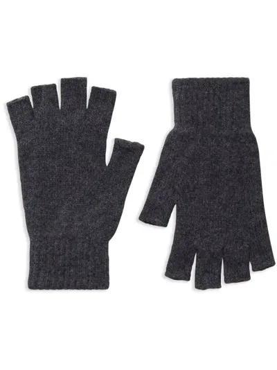 Pringle Of Scotland Fingerless Cashmere Gloves In Grey