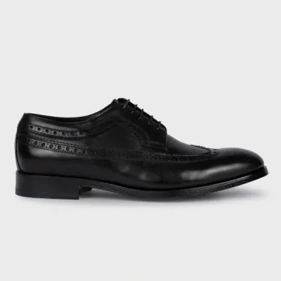 Ps By Paul Smith Low Stacked-heel Leather Brogues In Black