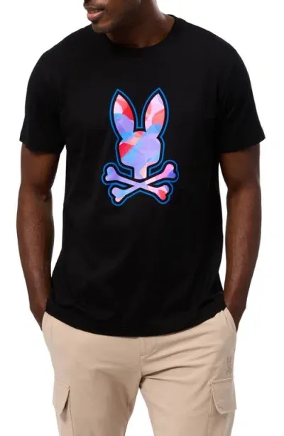 Psycho Bunny Norridge Pima Cotton Graphic T-shirt In Black