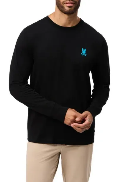 Psycho Bunny Richardson Embroidered Long Sleeve T-shirt In Black