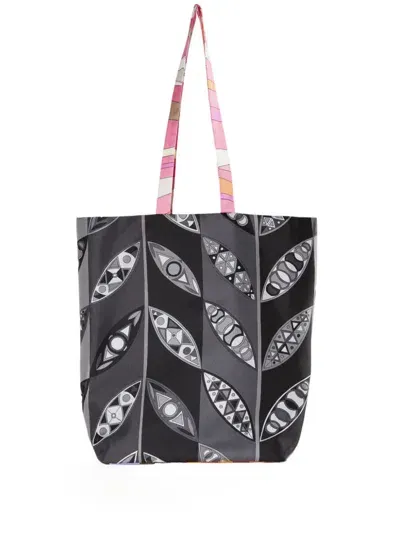 Pucci Gallery Reversible Tote Bag In Grey