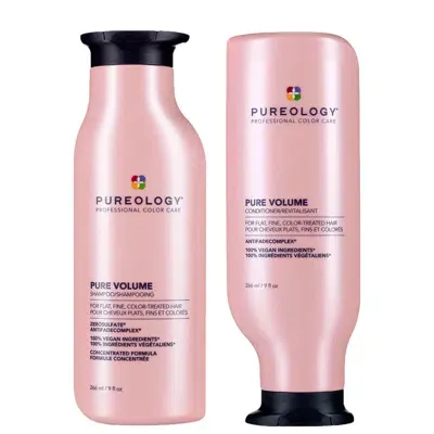 Pureology Pure Volume Shampoo And Conditioner Routine For Flat, Fine, Colour Treated Hair 266ml In White