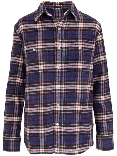 R13 Check Button-up Shirt In Blau