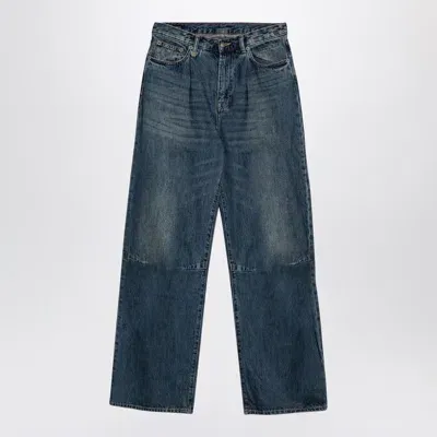 R13 Dawson Wide Denim Jeans In Blue