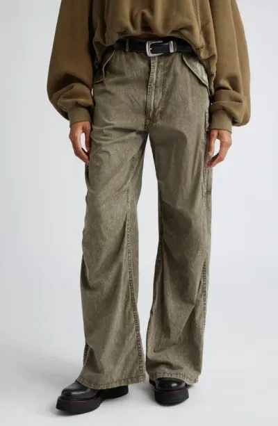 R13 Women's Cotton Wide-leg Cargo Pants In Olive