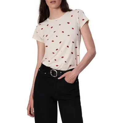 Rag & Bone Allover Ladybug Tee In White Multi