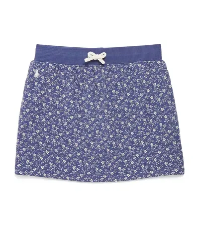 Ralph Lauren Kids' Cotton Floral Mini Skirt In Blue