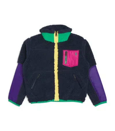 Ralph Lauren Kids' Fleece Colour-block Jacket In Navy