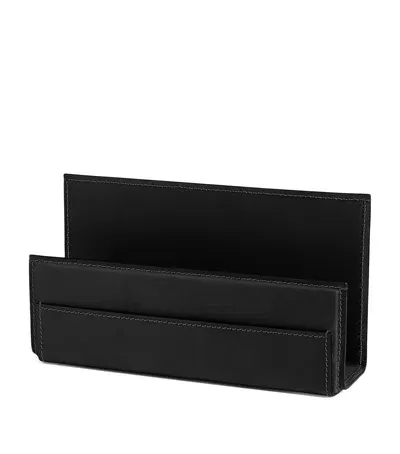 Ralph Lauren Leather Brennan Letter Rack In Black