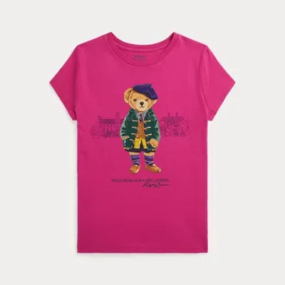 Ralph Lauren Kids' Polo Bear Cotton Jersey T-shirt In Pink