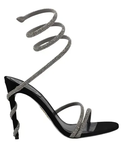 René Caovilla Margot 105mm Rhinestone-embellished Sandals In Black