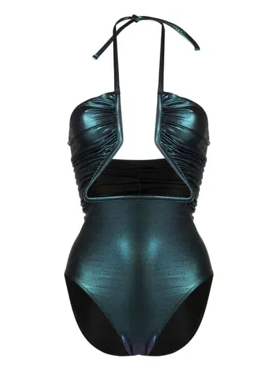 Rick Owens One-piece Swimsuit In Dark Green