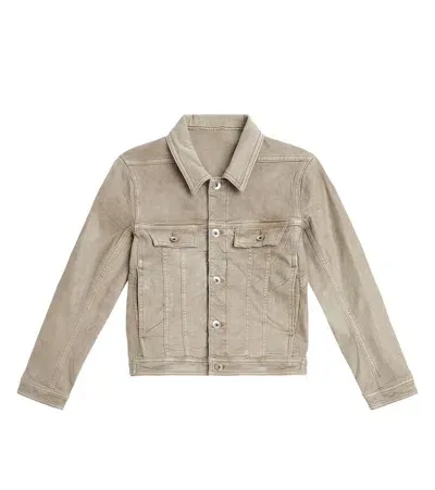 Rick Owens Kids' Lido Trucker Cotton-blend Jacket In Grey