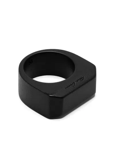 Rick Owens Matte Bevelled Ring In Black