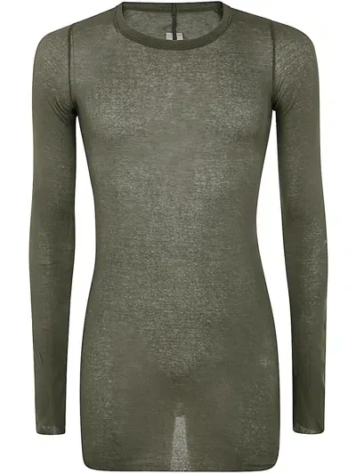 Rick Owens Rib Long Sleeves T-shirt Clothing In Green