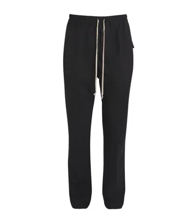 Rick Owens Virgin Wool Drawstring Trousers In Black