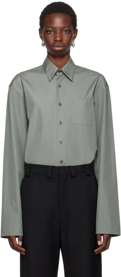 Rier Green Popeline Shirt In Verdrigris