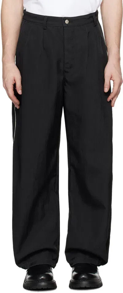 Rivington Roi Rebis Black Penta Track Pants In Black Nylon