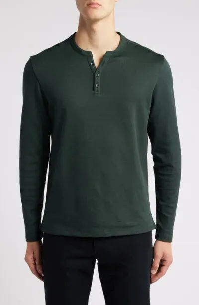 Robert Barakett Elgin Double Knit Mesh Henley In Green