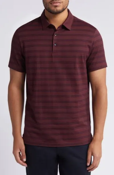 Robert Barakett Fraser Stripe Polo In Red