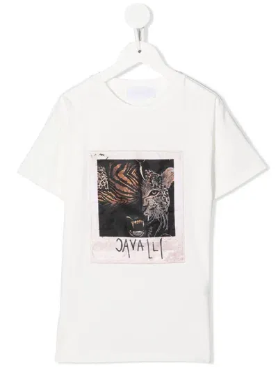 Roberto Cavalli Junior Kids' Graphic-print Short-sleeved T-shirt In White