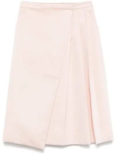 Rochas Pleated Midi Skirt In Pink