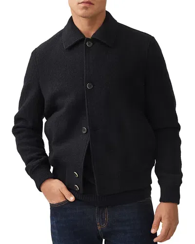 Rodd & Gunn Washington Avenue Wool Bomber Jacket In French Navy