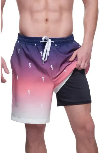 Rokka&rolla Compression Liner Stretch Swim Trunks Upf 50+ In Seahorse