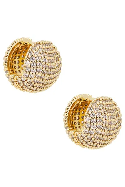 Roxanne Assoulin Baby Ball Pave Earrings In Shiny Gold