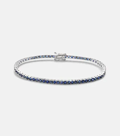 Roxanne First 14kt White Gold Tennis Bracelet With Sapphires In Multicoloured