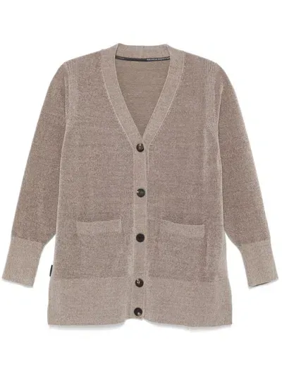 Rrd Velvet Side-vents Cardigan In Grey