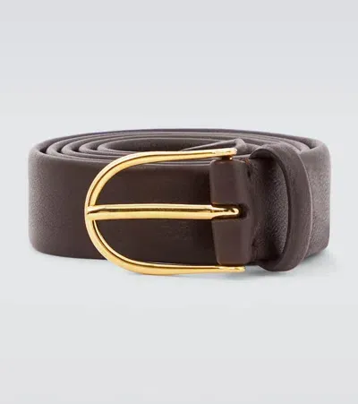 Rubinacci Leather Belt In Brown