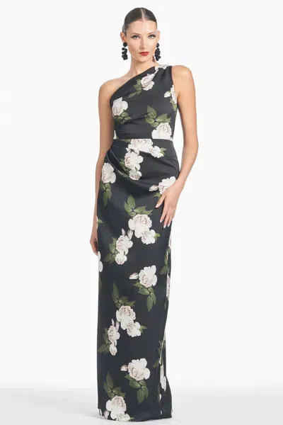 Sachin & Babi Delancy Gown In Obsideon Blooms