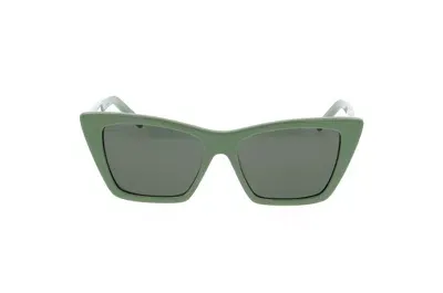 Saint Laurent Eyewear Cat In Green