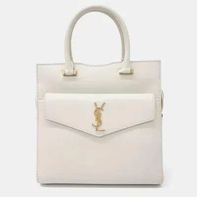 Pre-owned Saint Laurent Uptown Small Bag In White