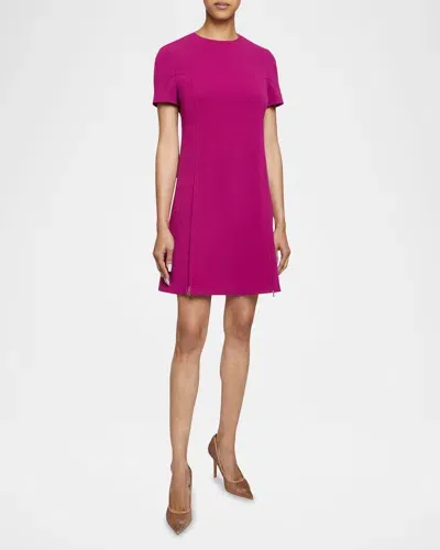 Santorelli Kate Zip-hem Stretch Crepe Dress In Dark Magenta