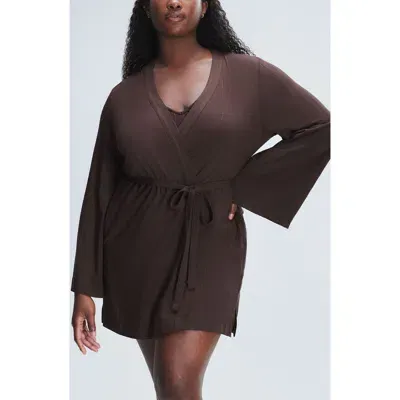 Savage X Fenty Sleek Stitch Robe In Double Espresso Brown