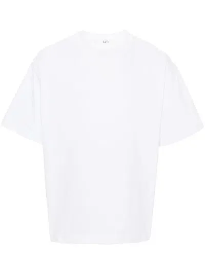 Séfr Uneven Cotton T-shirt In White