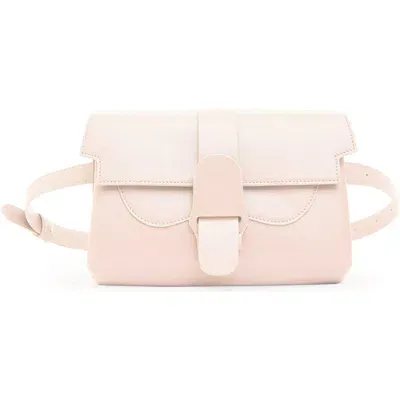 Senreve Aria Belt Bag Pebbled Leather 5-way Convertible Handbag In Blush