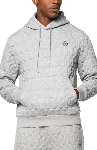 Sergio Tacchini Aversa Quilted Hoodie In Light Heather Grey