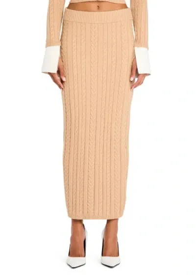 Ser.o.ya Prunella Cable Knit Skirt In Neutrals