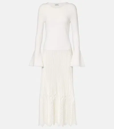 Simkhai Damoni Midi Dress With Chevron Pleating In White