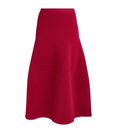 Simkhai Ribbed Jennifer Midi Skirt In Cherry