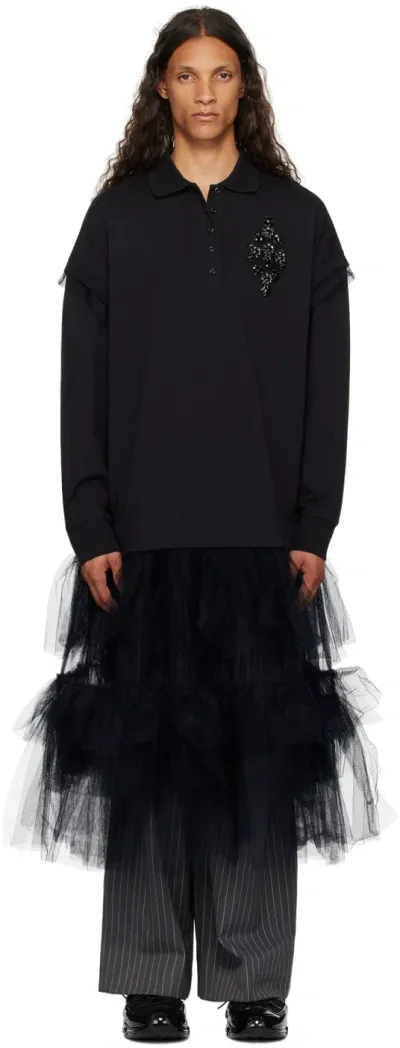 Simone Rocha Black Crystal Maxi Dress