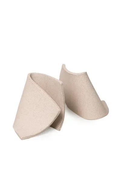 Sin Serra Ceramic Bookends In Neutral