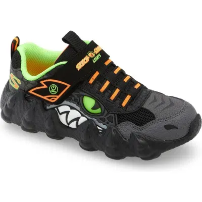 Skechers Kids' Skech-o-saurus Light-up Sneaker In Black/lime