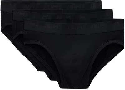 Skims Three-pack Black  Stretch Briefs In Obsidian